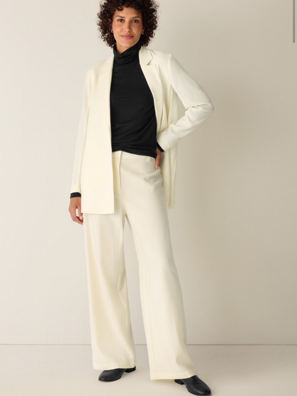 Eileen Fisher Stretch Wool Crepe Wide-Leg Trouser - Picture 3 of 12